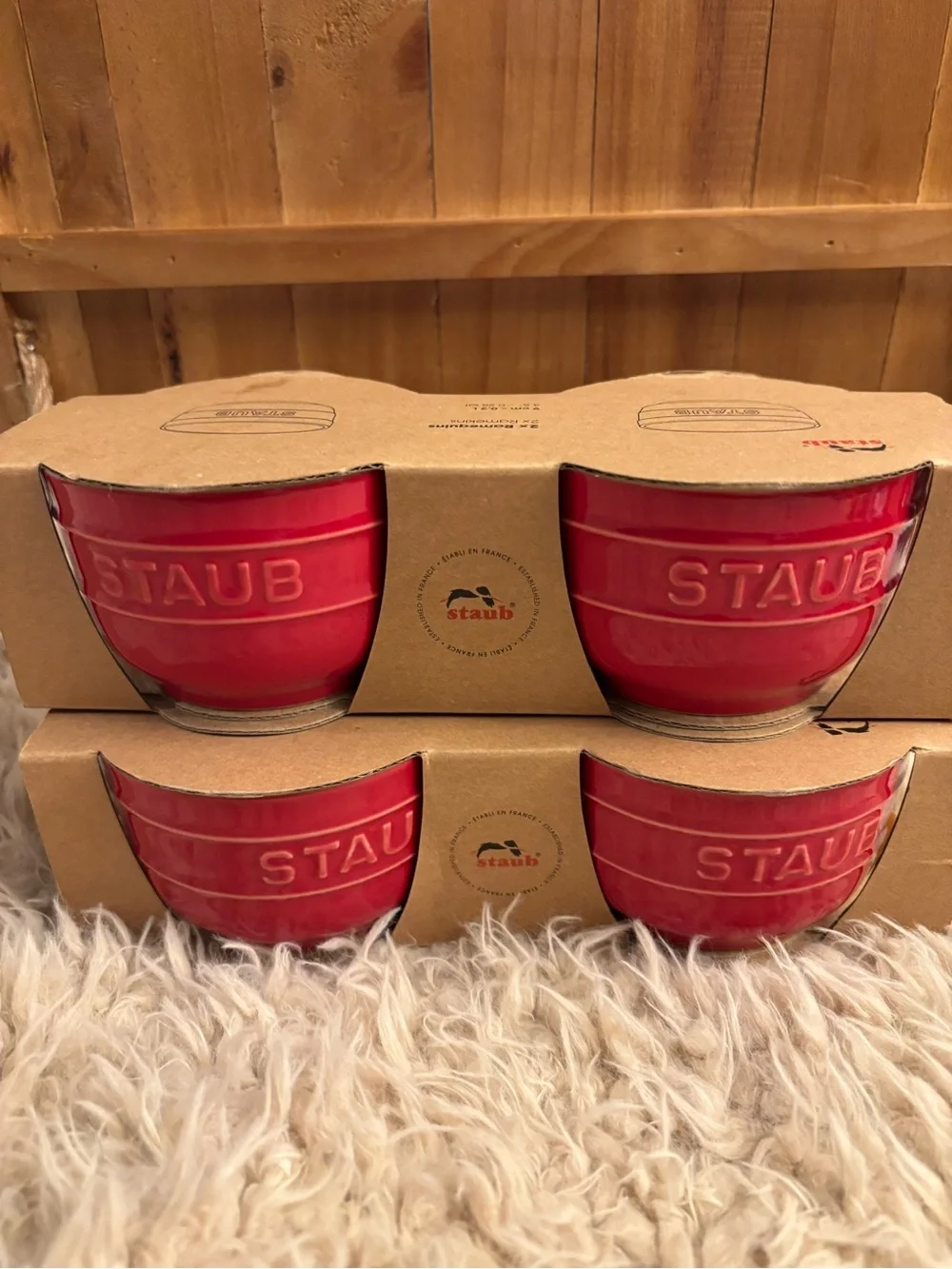 NIB 2 sets Staub large round ramekins prep bowls